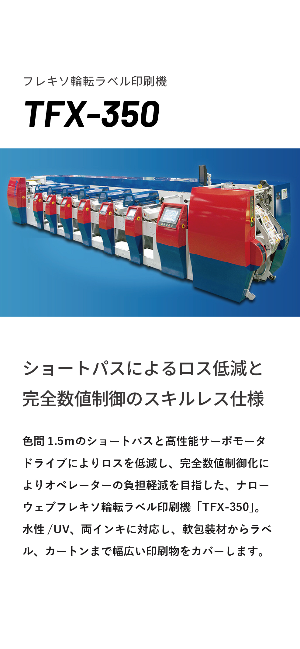 フレキソ輪転ラベル印刷機 TFX-350