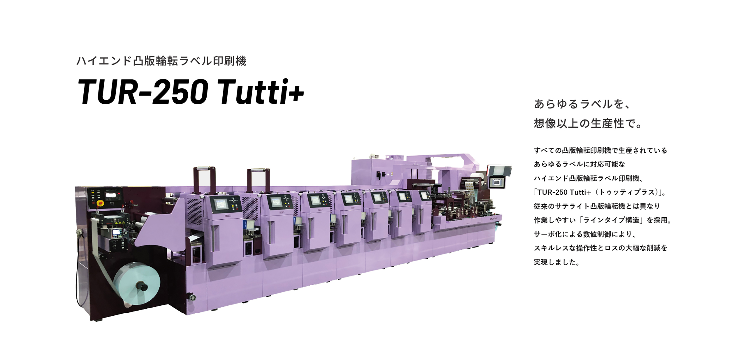 ハイエンド凸版輪転ラベル印刷機 TUR-250 Tutti+